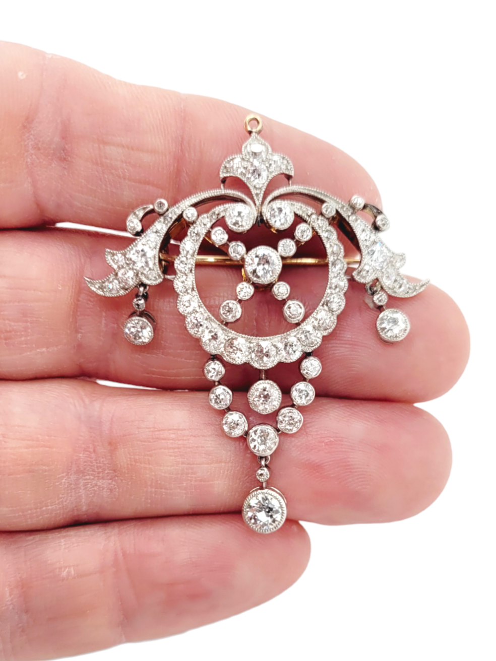 Belle epoque diamond pendant / brooch
SKU: 6908