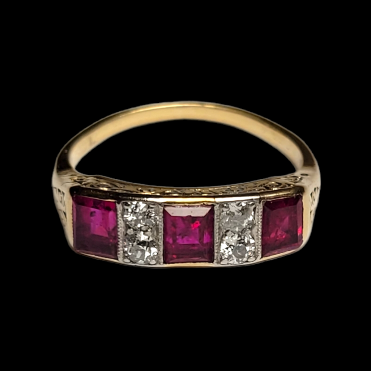 Antique Ruby and diamond ring sku 59799