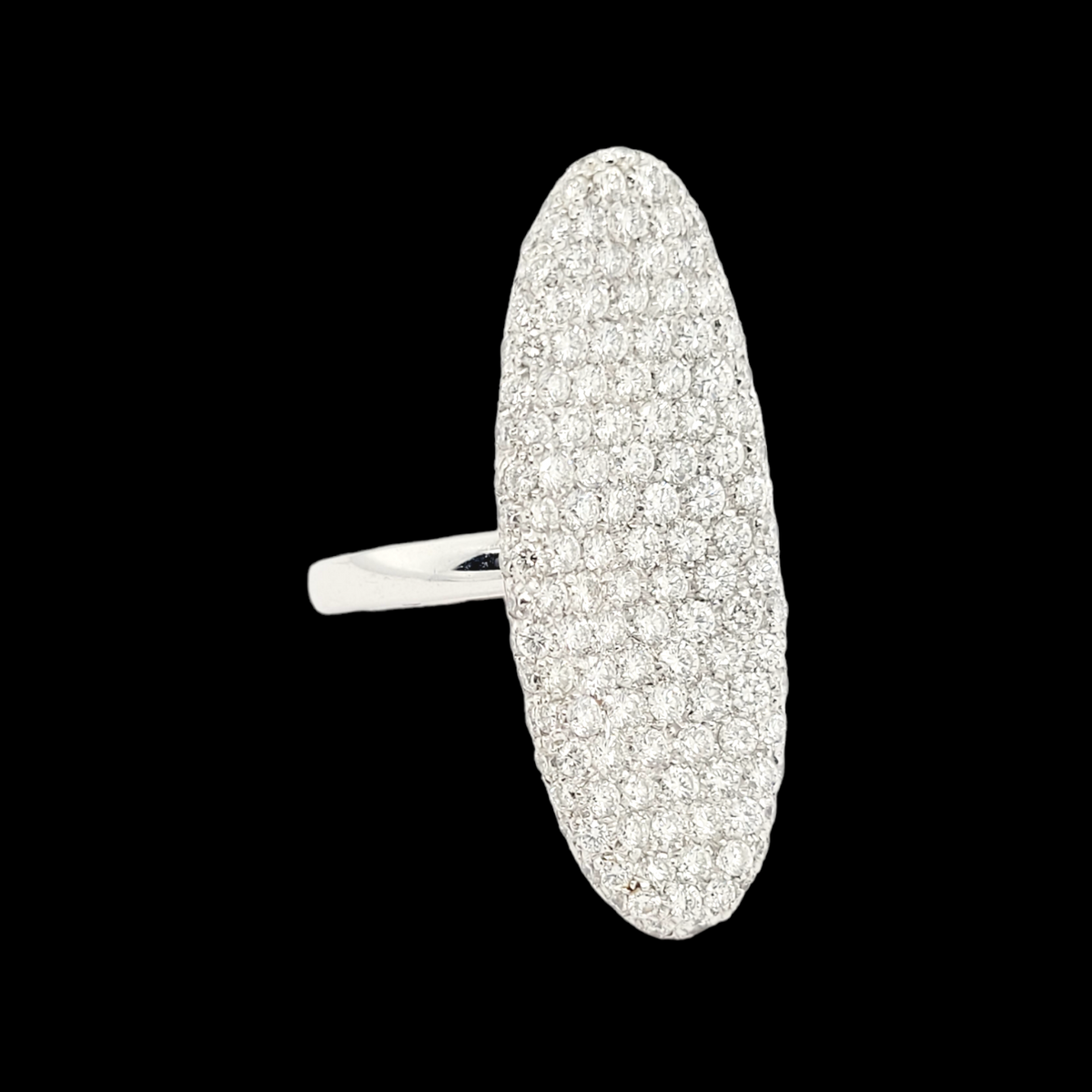 Cool over long concave oval pave diamond dress ring sku 6116