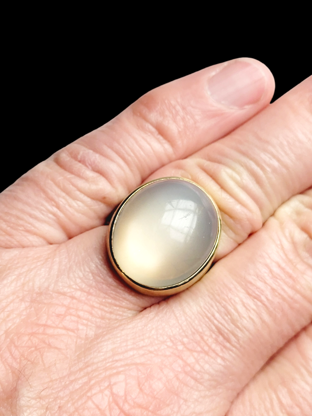 Single stone moonstone ring sku 6485