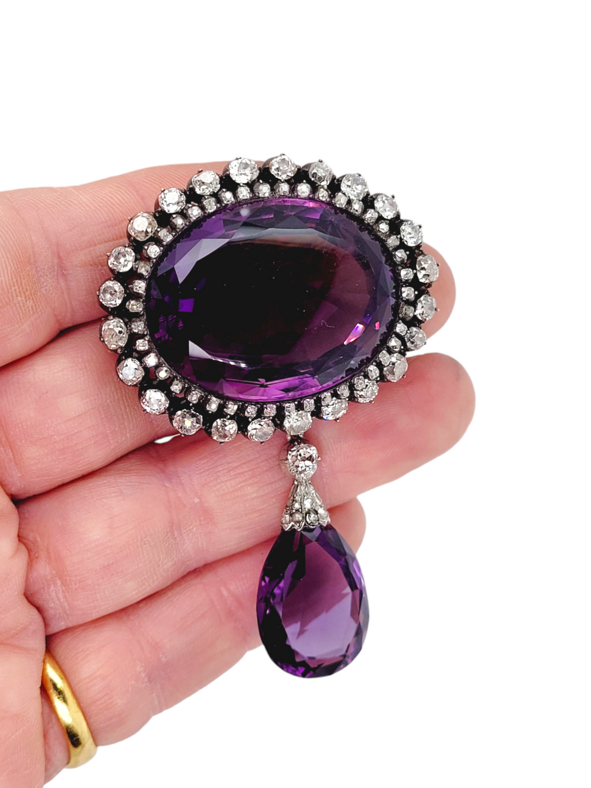Antique amethyst and diamond brooch
SKU: 6955