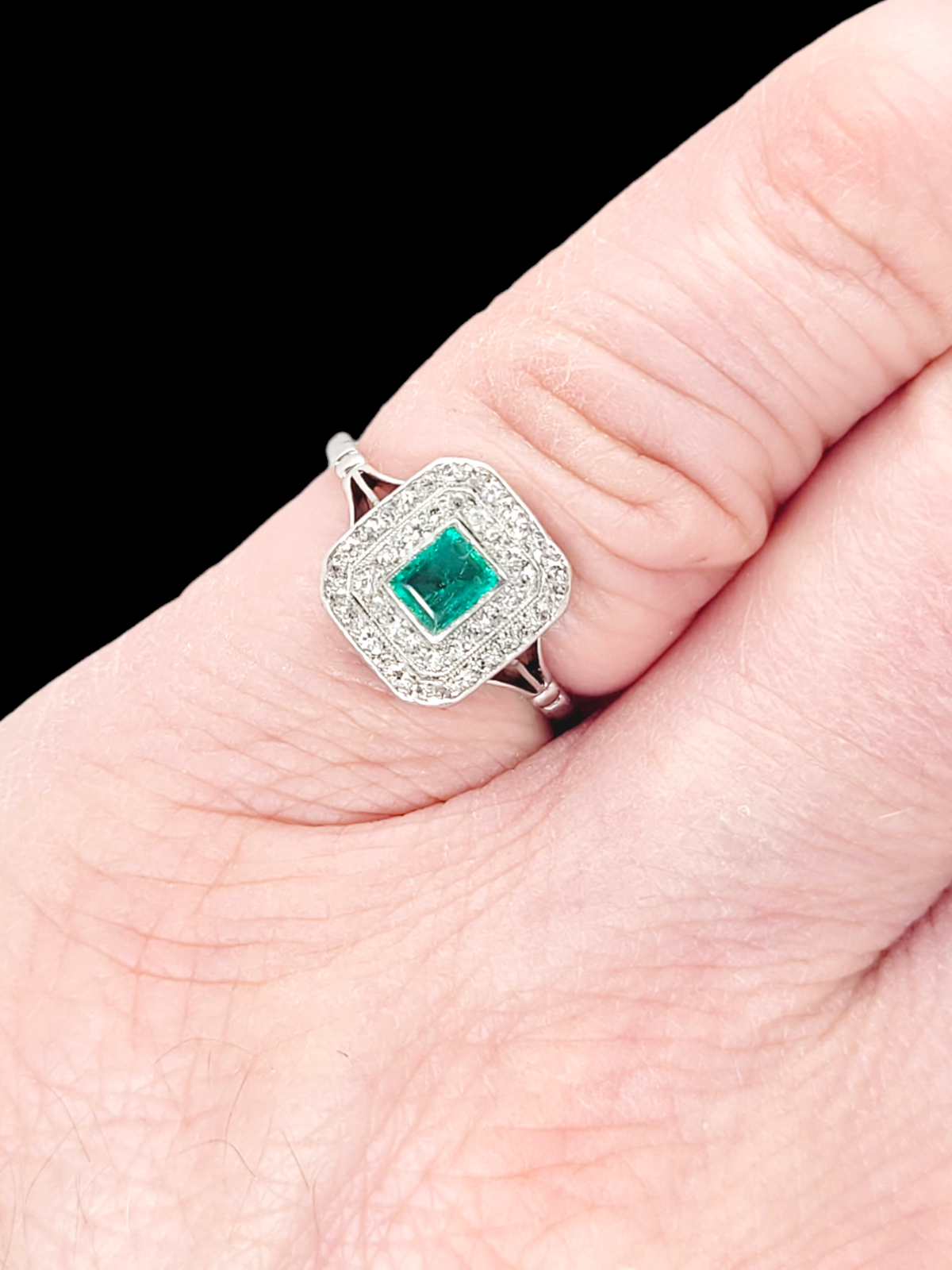Art deco emerald and diamond engagement ring
SKU: 7123