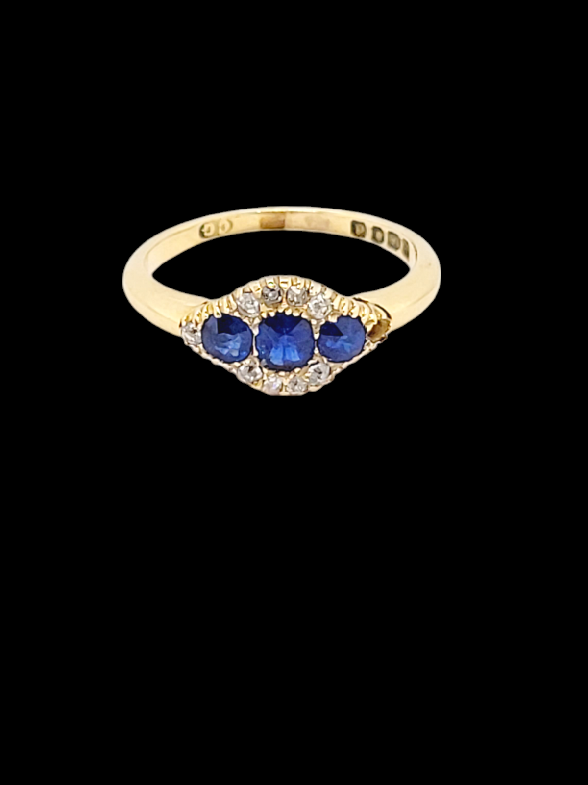 Sapphire and diamond landscape navette ring
SKU: 7663