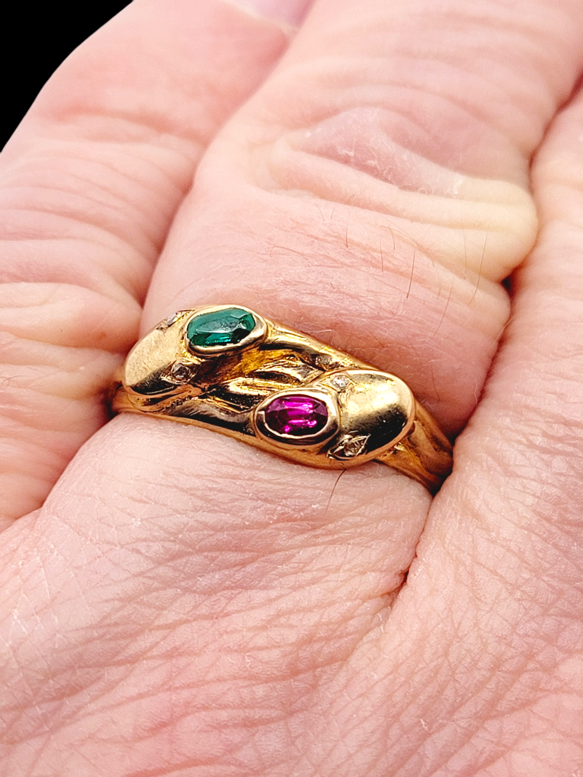 Antique gem set double snake ring
SKU: 7712