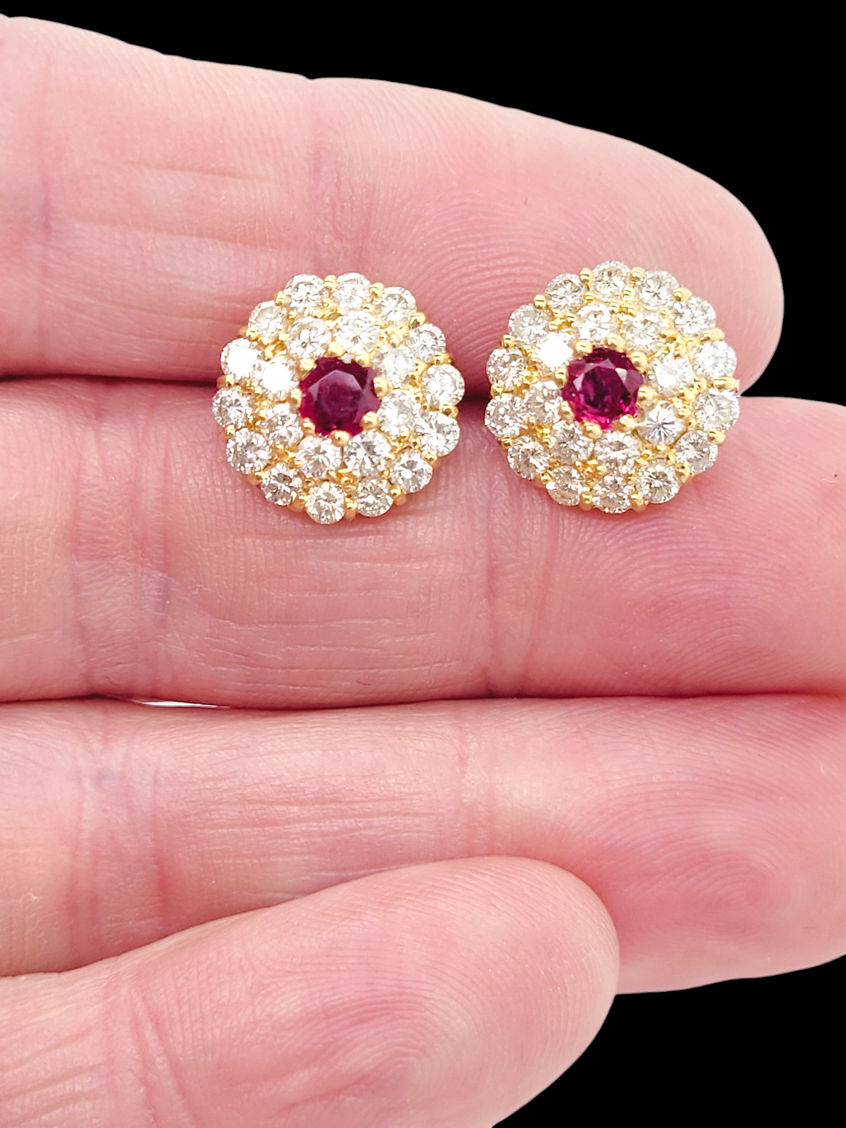 Vintage ruby and diamond cluster earrings
SKU: 7916