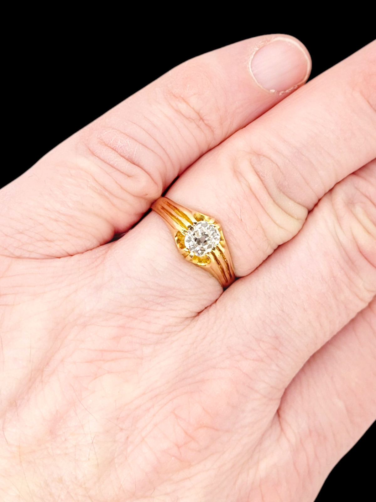 1ct old mine cut diamond gypsy set ring
SKU: 7931