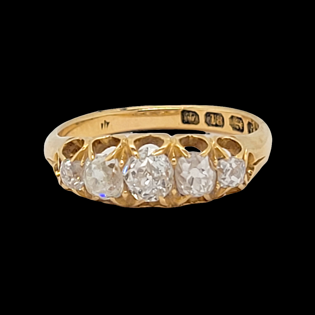 Old mine cut five stone diamond ring
SKU: 6390