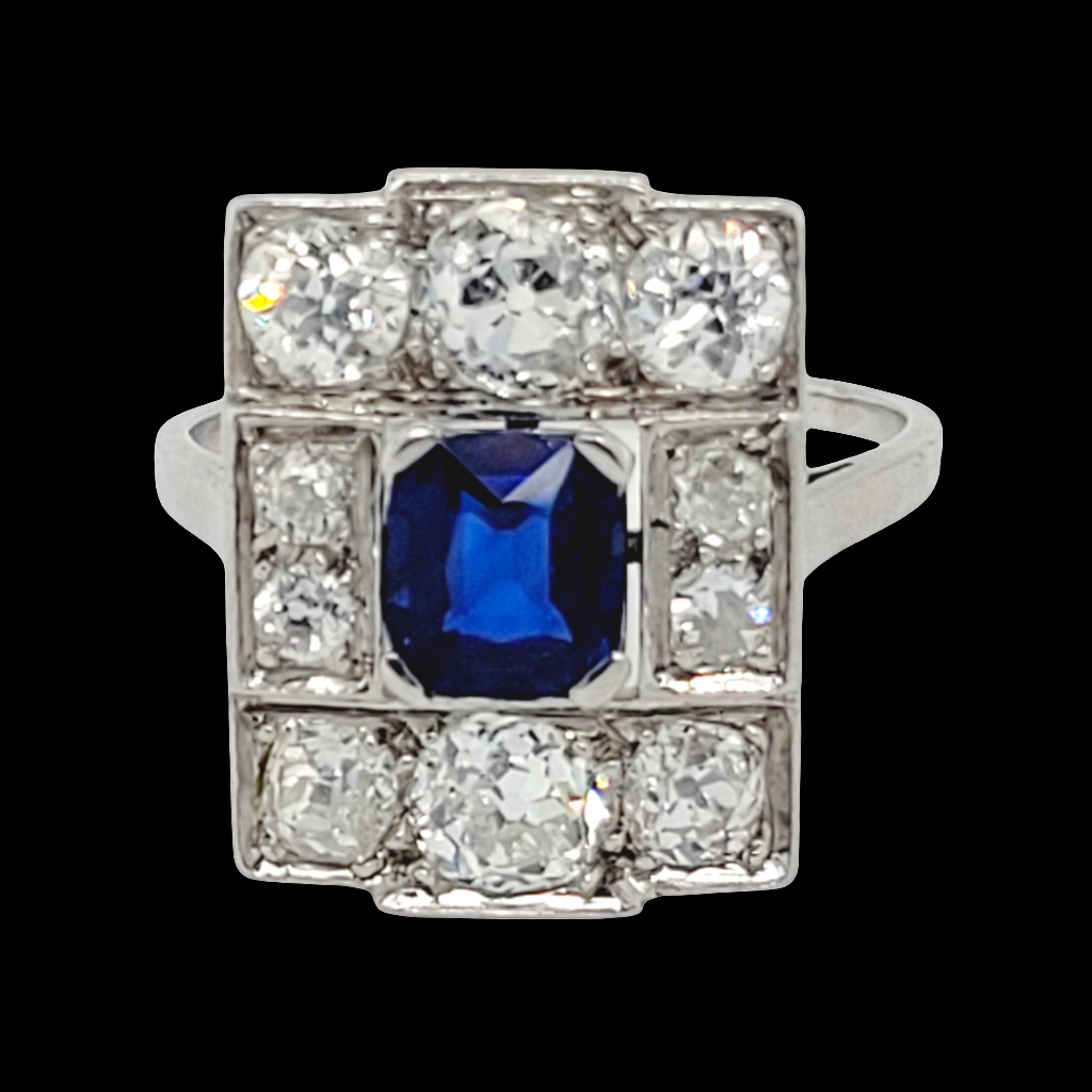 French Art deco sapphire and diamond panel ring
SKU: 6340