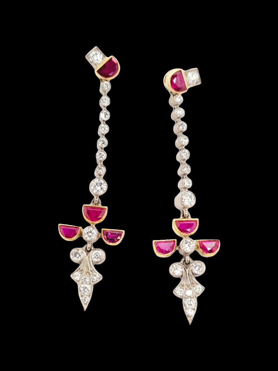 Stylish Ruby and diamond drop earrings
SKU: 6512