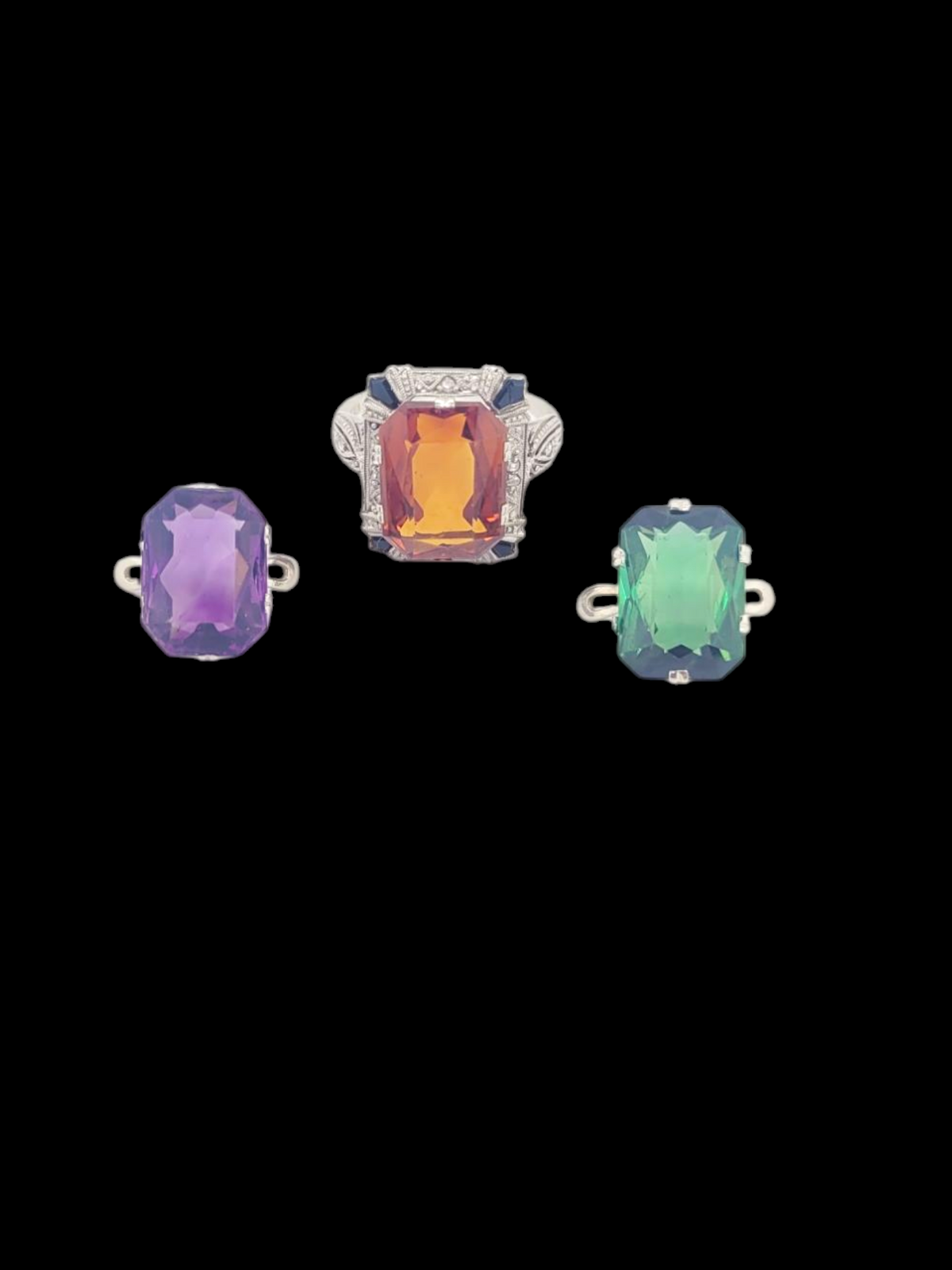 RARE interchangeable gemstone art deco ring
SKU: 8008