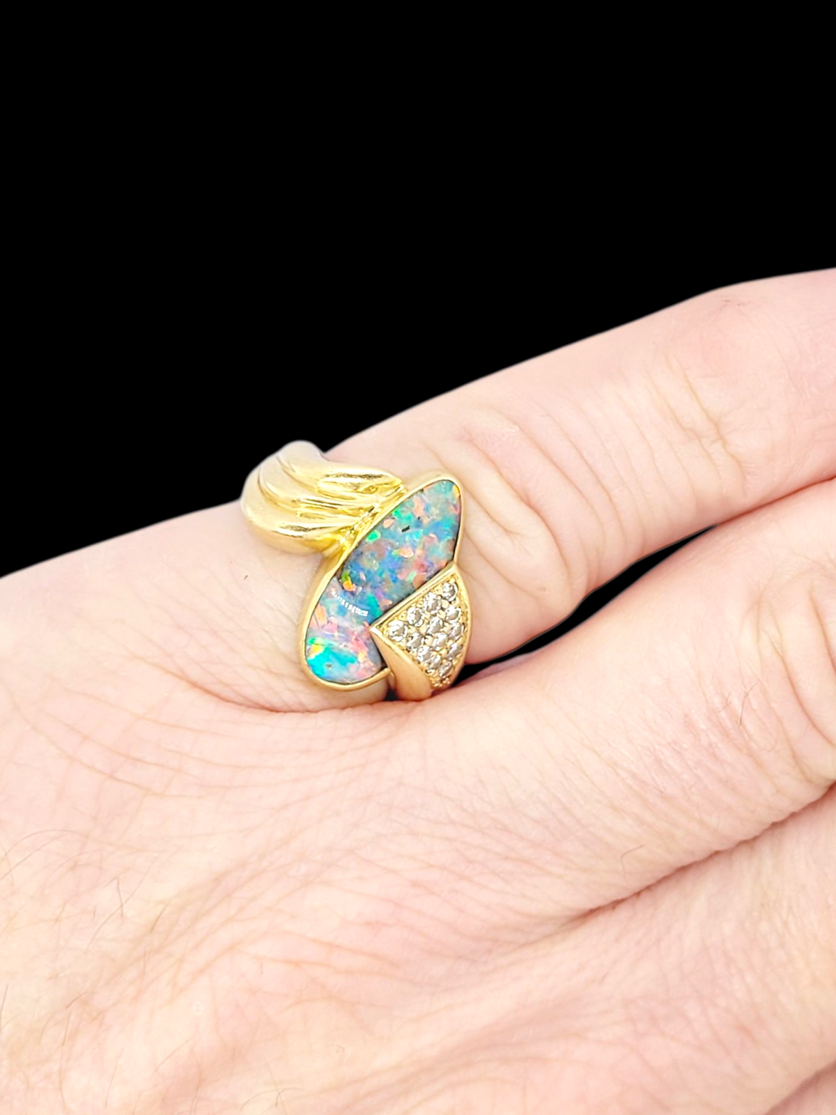 Fine 1970's opal and diamond dress ring
SKU: 8410