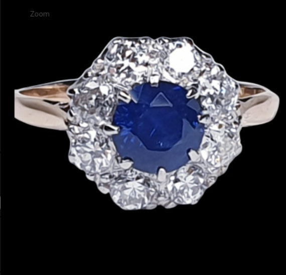 Sapphire and diamond cluster engagement ring
SKU: 4764
