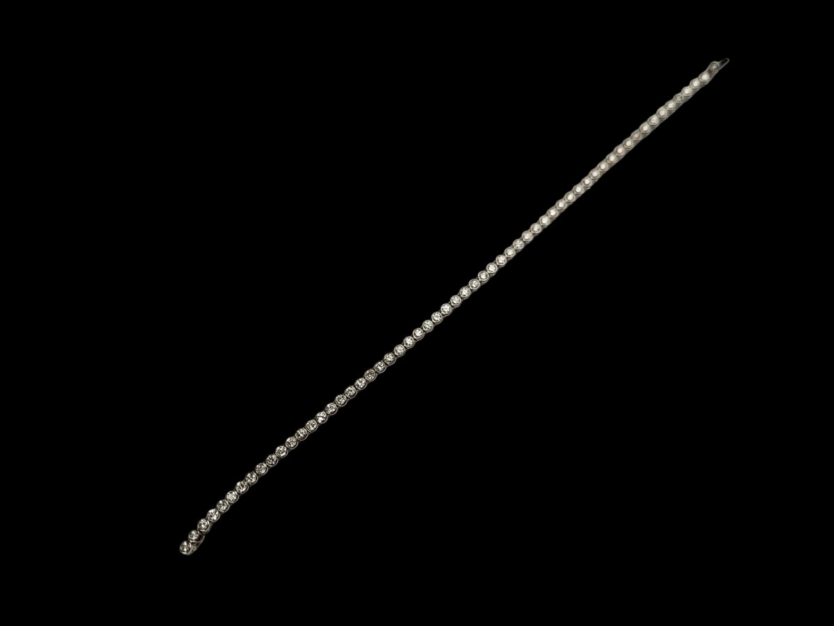 Bezel set diamond tennis bracelet sku 8979