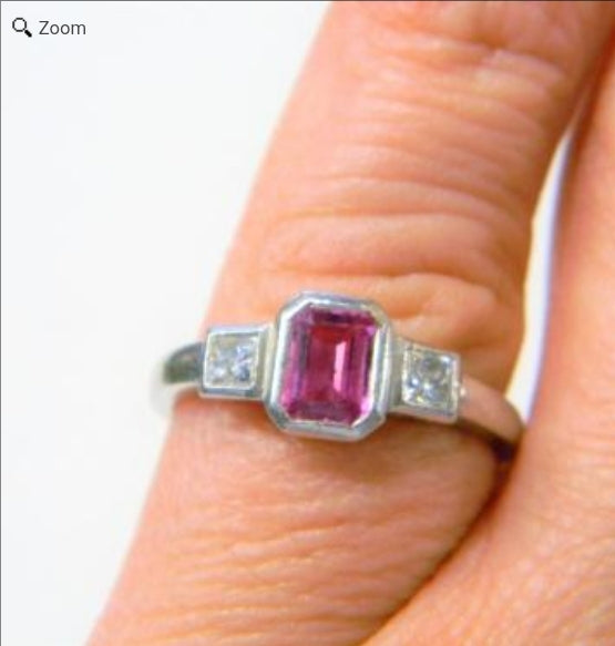 Pink Sapphire and Diamond Engagement Ring
SKU: 3175