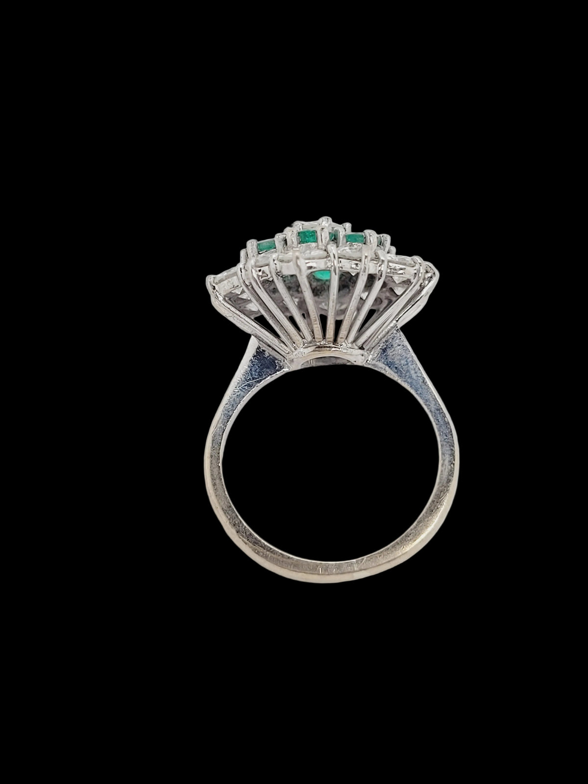 Emerald and diamond cluster ring sku 8698