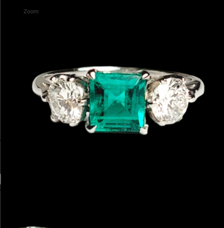 Fine art deco emerald and diamond engagement ring
SKU: 7374