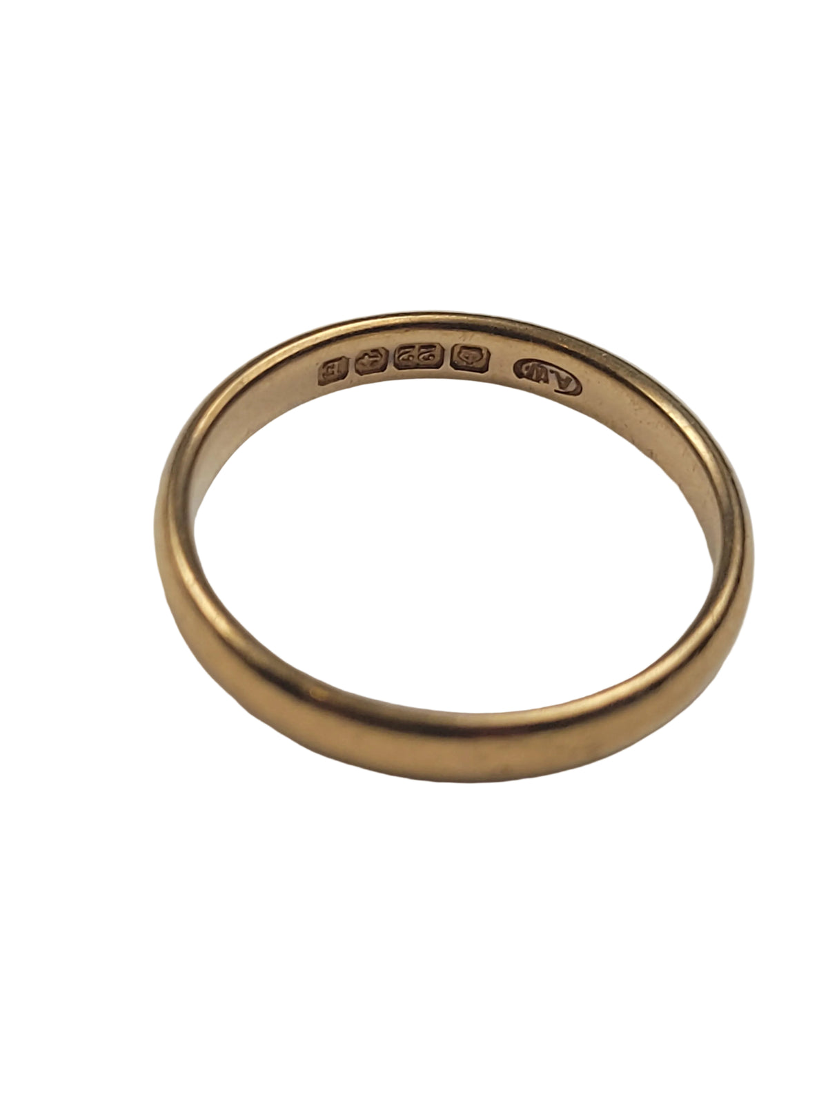 Traditional 22ct buttery yellow gold wedding band sku 8988