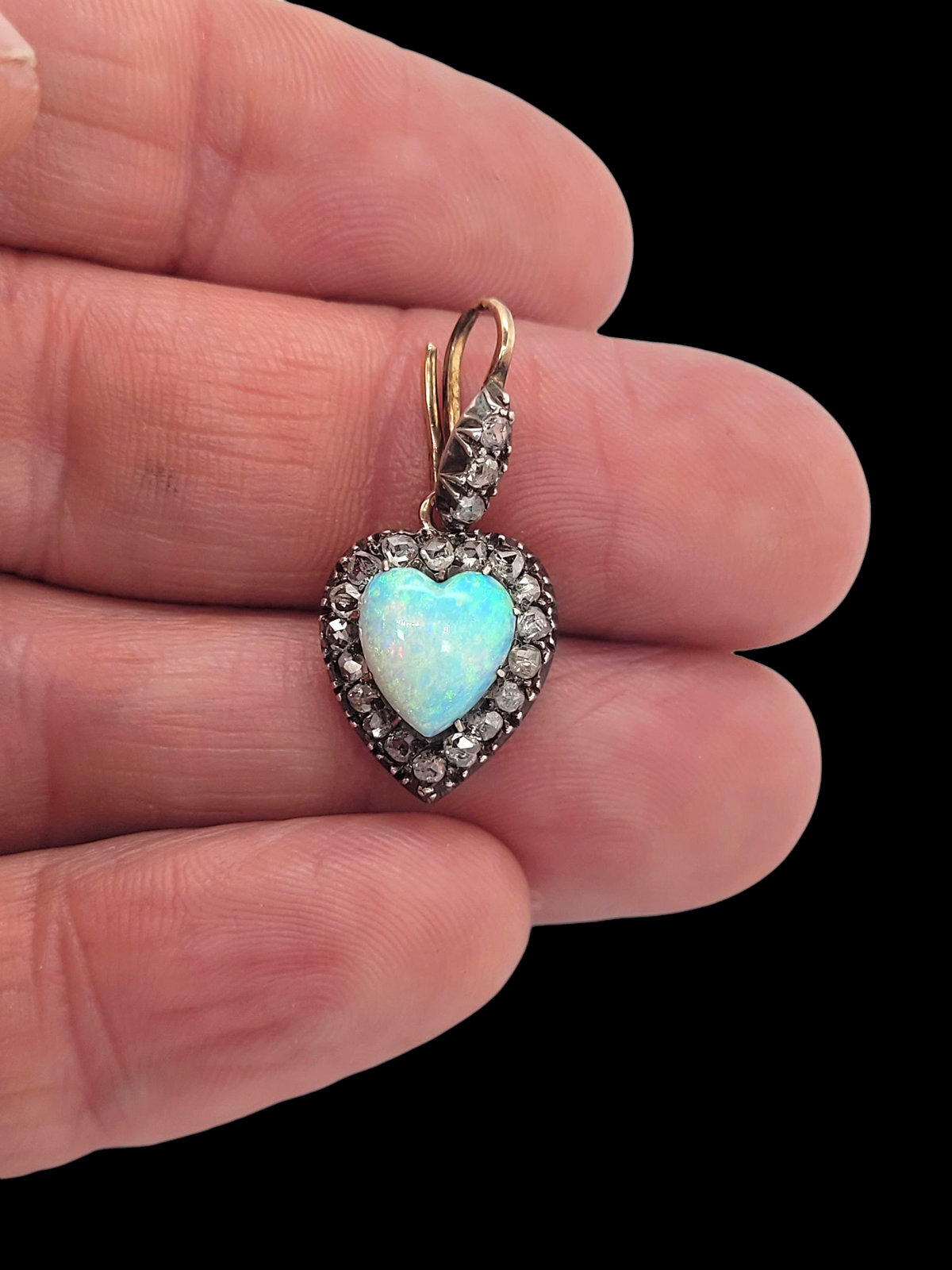Antique opal and diamond heart pendant
SKU: 8359