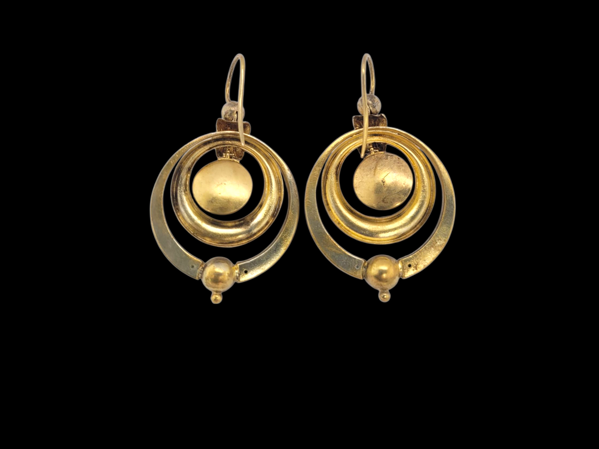 Antique archaeological revival gold drop earrings
SKU: 8362