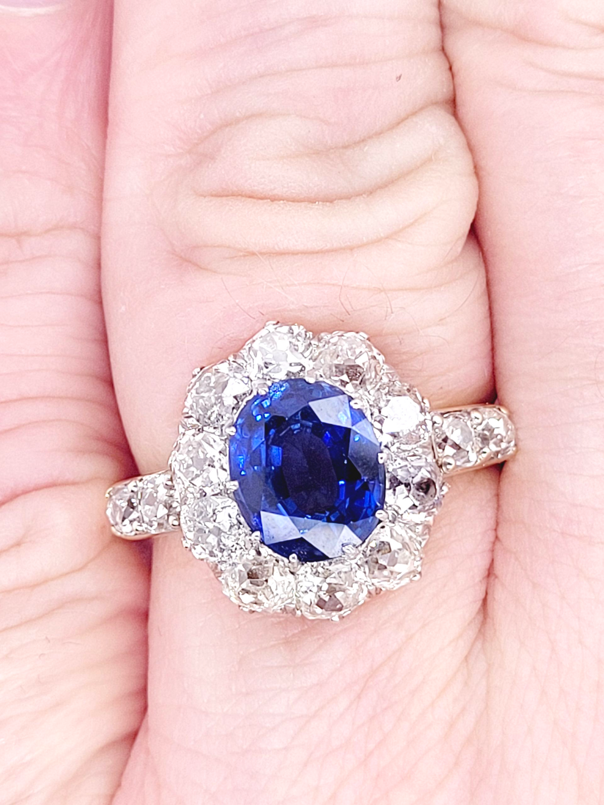 Antique sapphire and diamond cluster ring
SKU: 8396