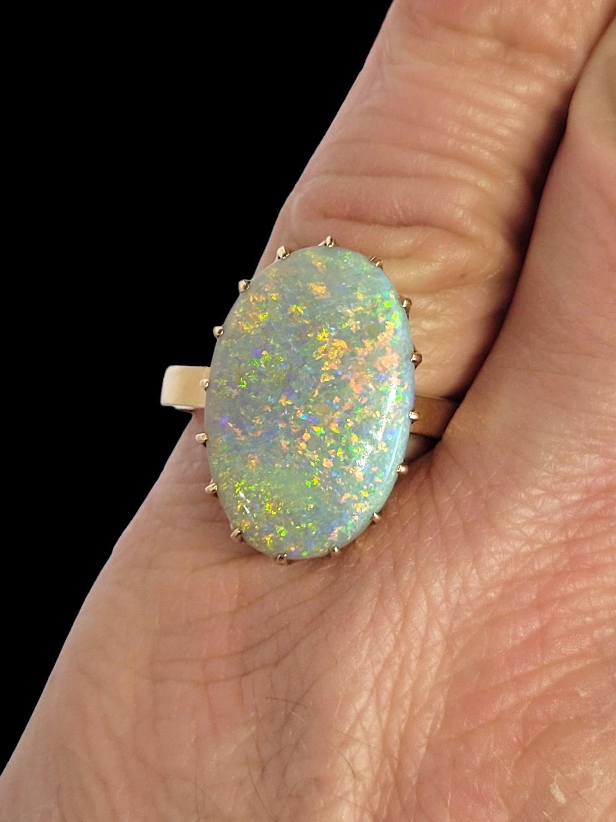 Antique fine opal ring sku 6077