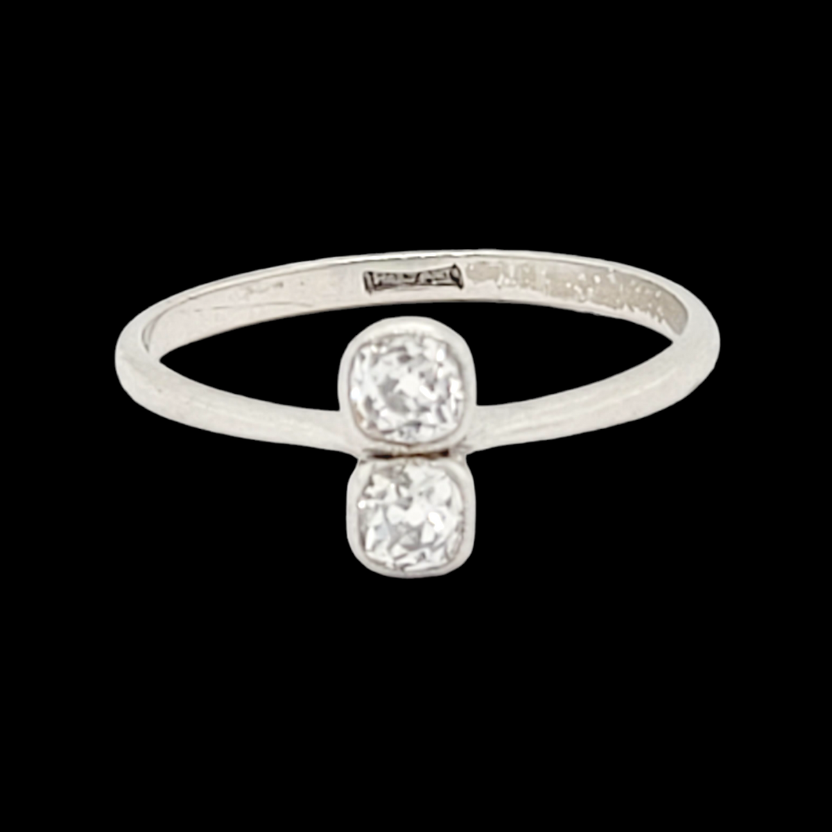 Art deco two stone diamond ring