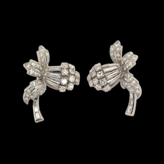 Vintage Orchid diamond earrings 6193