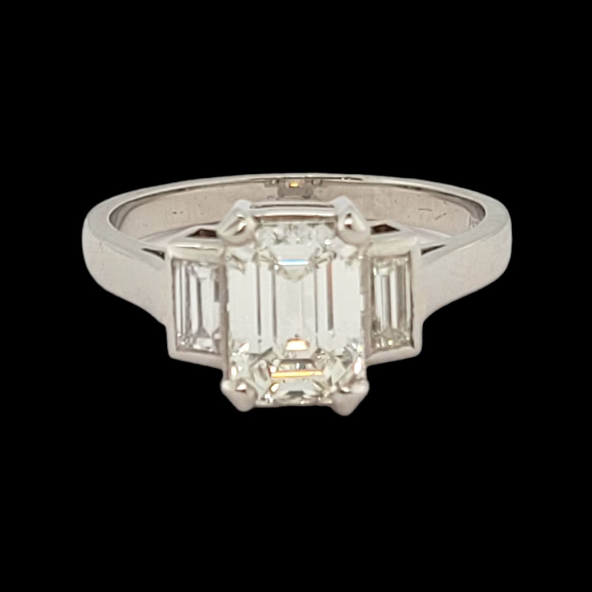 Art deco 1.51ct emerald cut diamond engagement ring SKU: 6228
