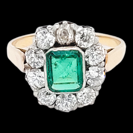 Antique emerald and diamond cluster engagement ring

SKU: 6594