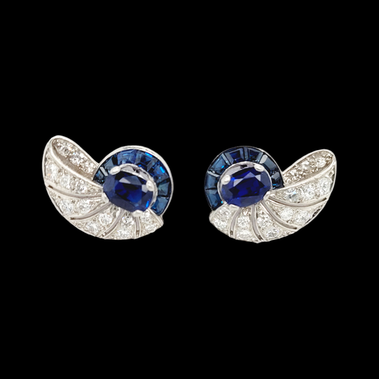 Art deco sapphire and diamond nautilus earrings
SKU: 6960