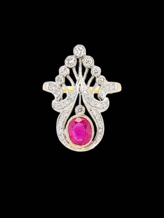 Art nouveau ruby and diamond ring
SKU: 7056