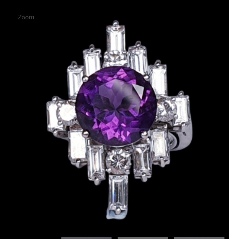 Amethyst and baguette diamond dress ring
SKU: 4510
