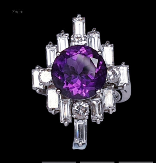 Amethyst and baguette diamond dress ring
SKU: 4510