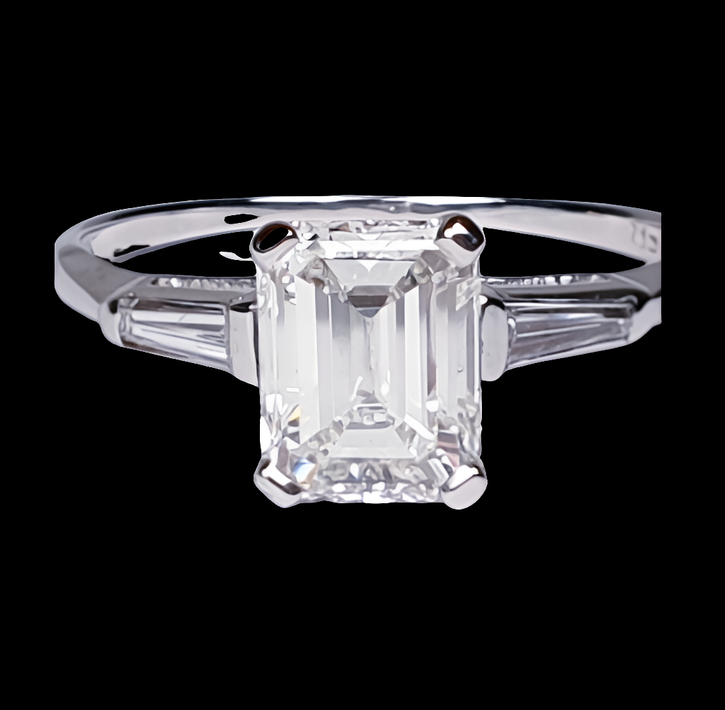 1.42ct emerald cut diamond engagement ring
SKU: 4462