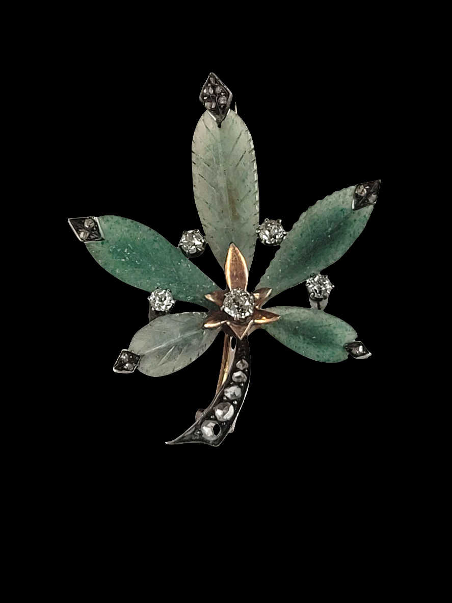 Antique French horse chestnut agate and diamond brooch
SKU: 8425