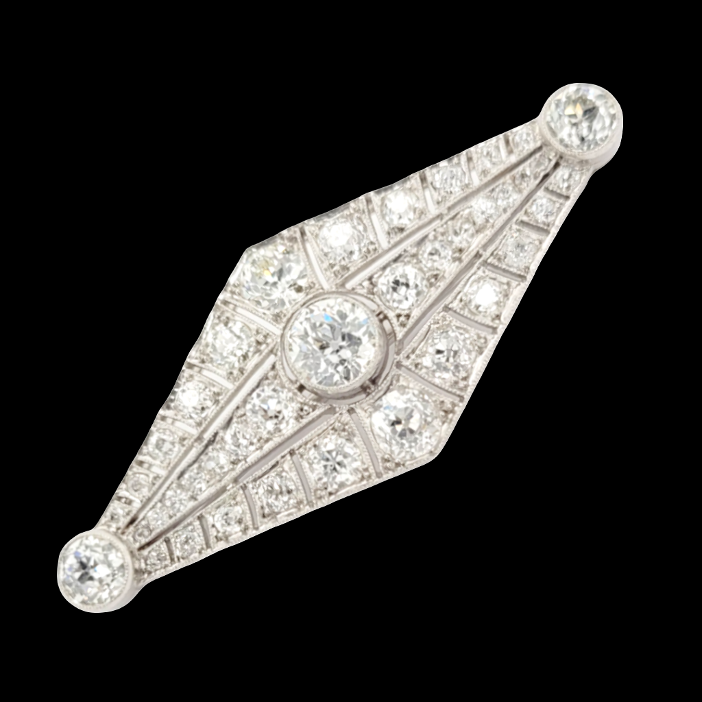 Art deco diamond lozenge shaped brooch
SKU: 7011