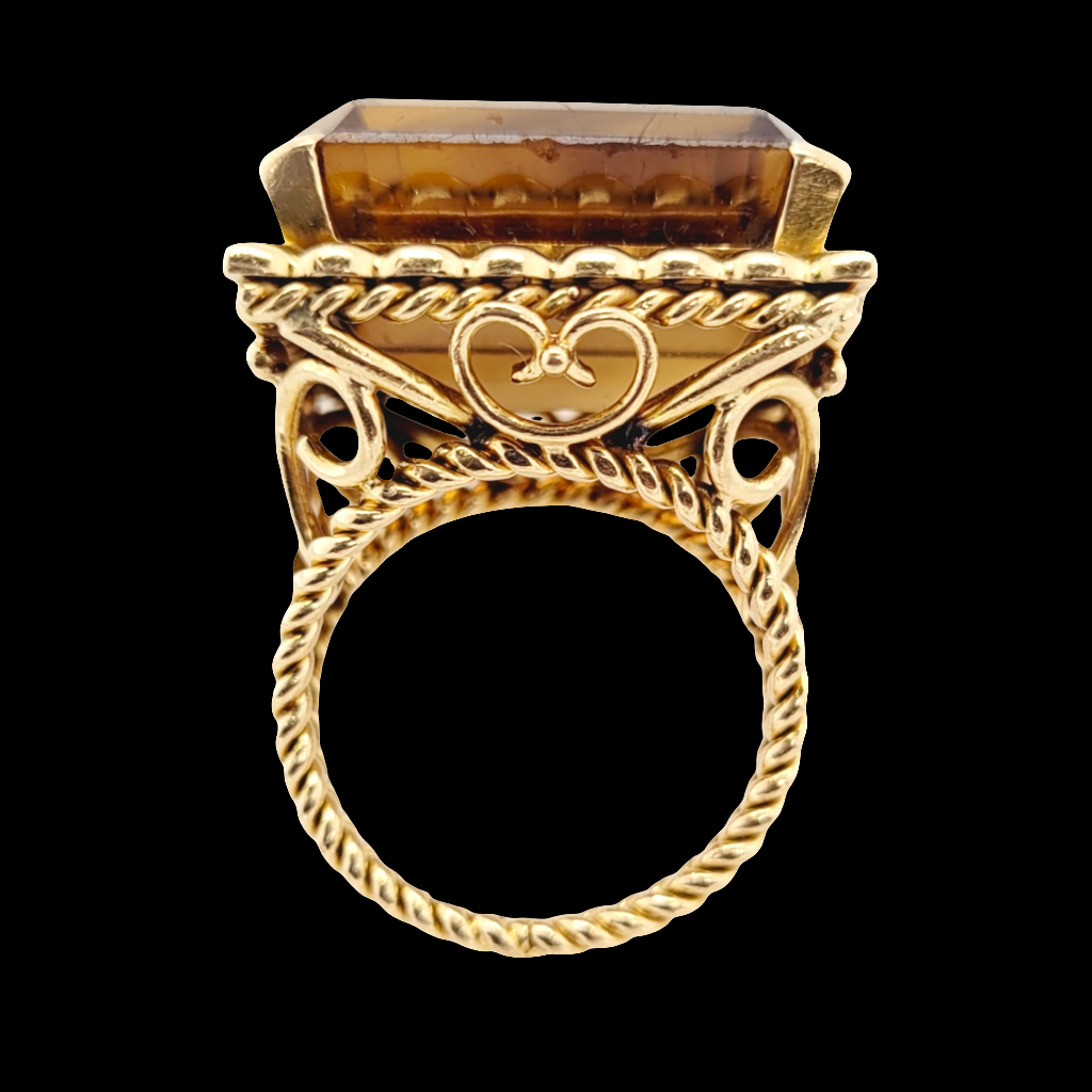 Vintage citrine dress ring sk 5998