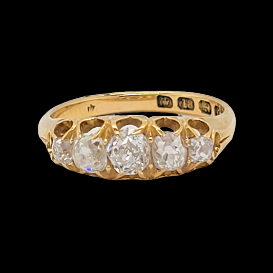 Old mine cut five stone diamond ring

SKU: 6390