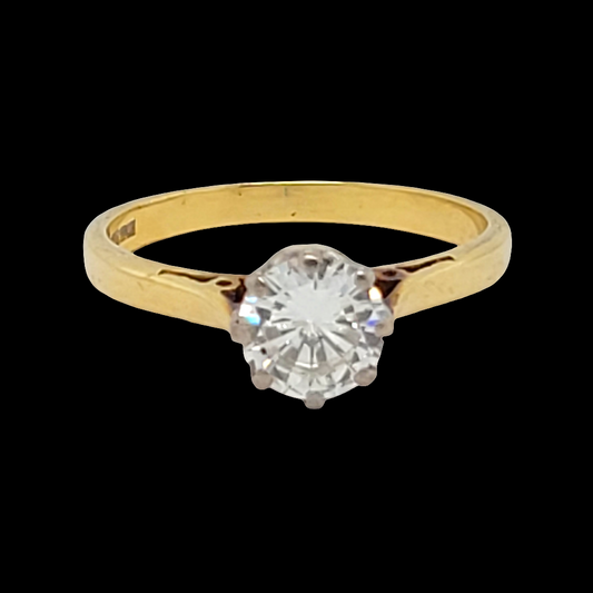 Classic 0.80ct Diamond solitaire in 18ct yellow gold

SKU: 6389
