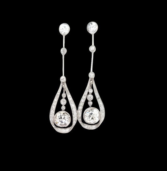 Quality Belle epoque Edwardian diamond drop earrings
SKU: 7682