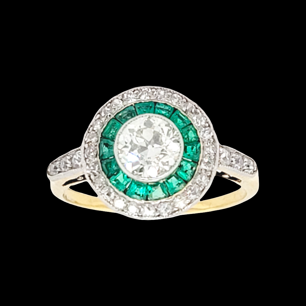 Antique emerald and diamond target ring

SKU: 6770