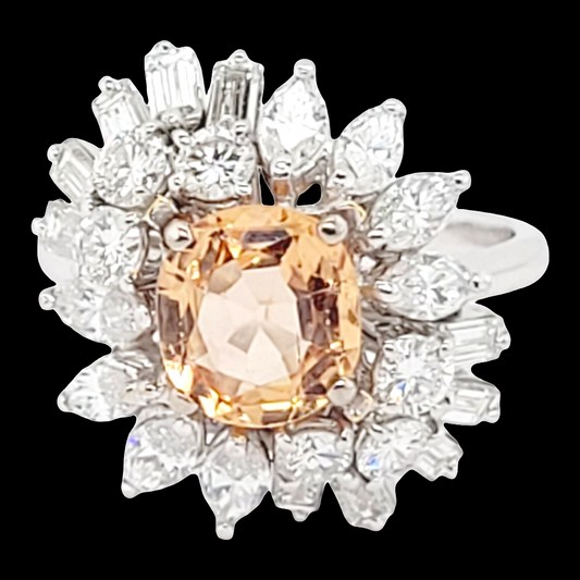 Stylish diamond baguette diamond and topaz cocktail ring

SKU: 6432