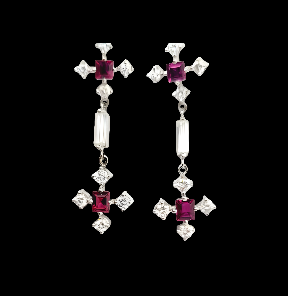 Ruby and diamond drop earrings
SKU: 8176
