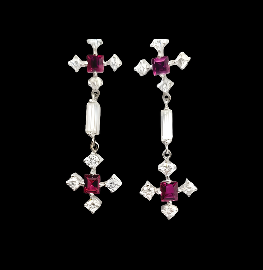 Ruby and diamond drop earrings
SKU: 8176
