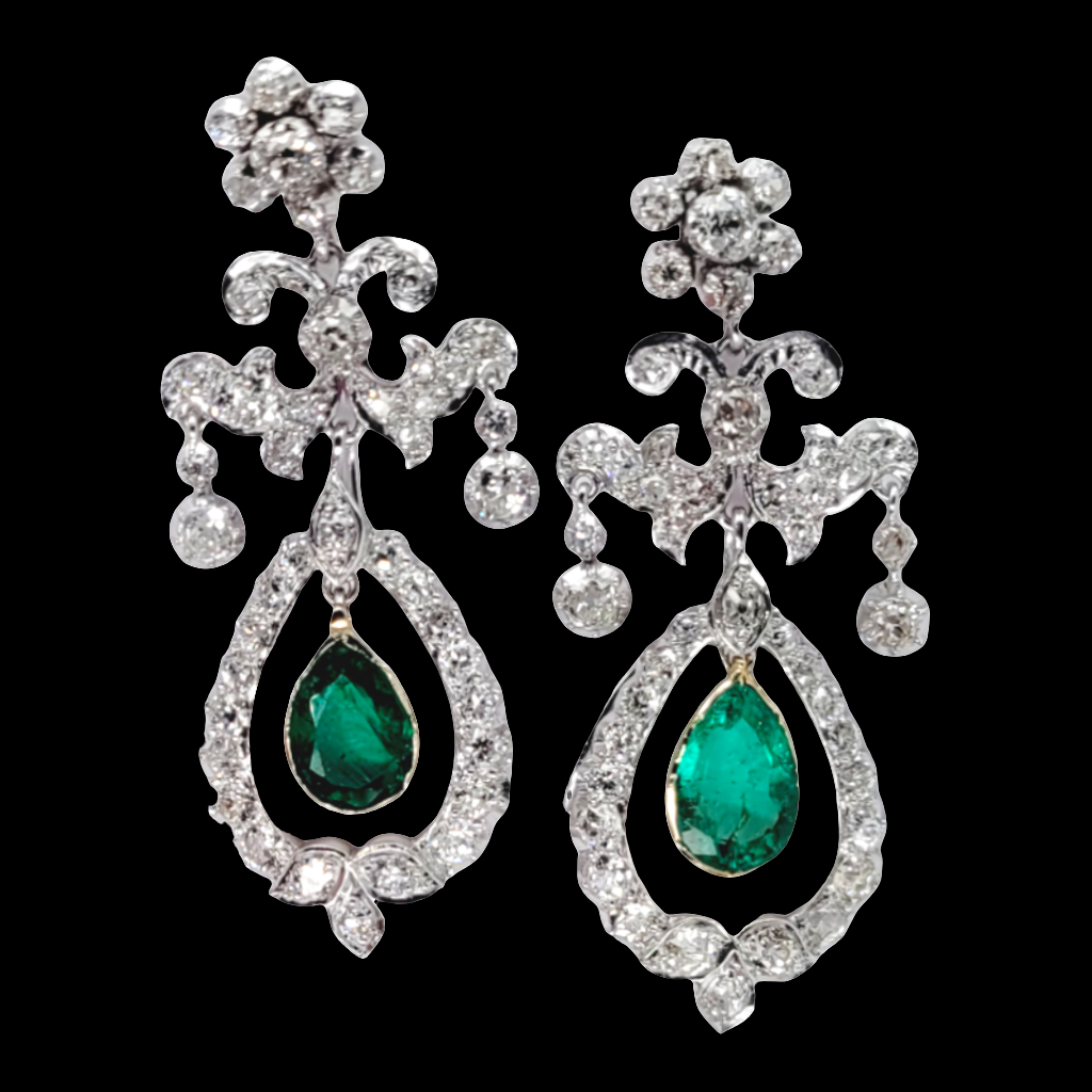 Antique emerald and diamond drop earrings

SKU: 6571
