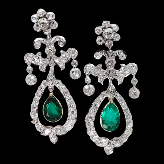 Antique emerald and diamond drop earrings

SKU: 6571