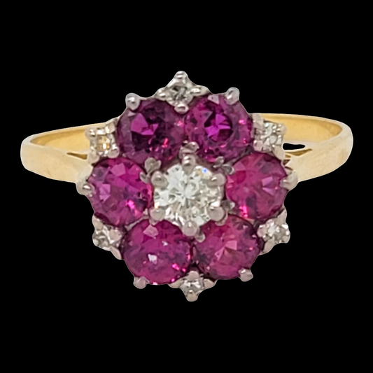 Vintage Ruby and diamond cluster ring

SKU: 6514