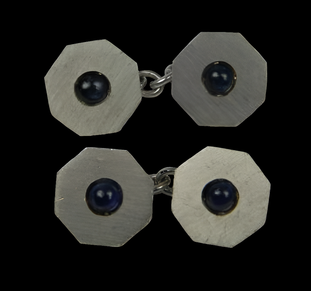 Heavy Platinum & Sapphire Cufflinks
SKU: 921