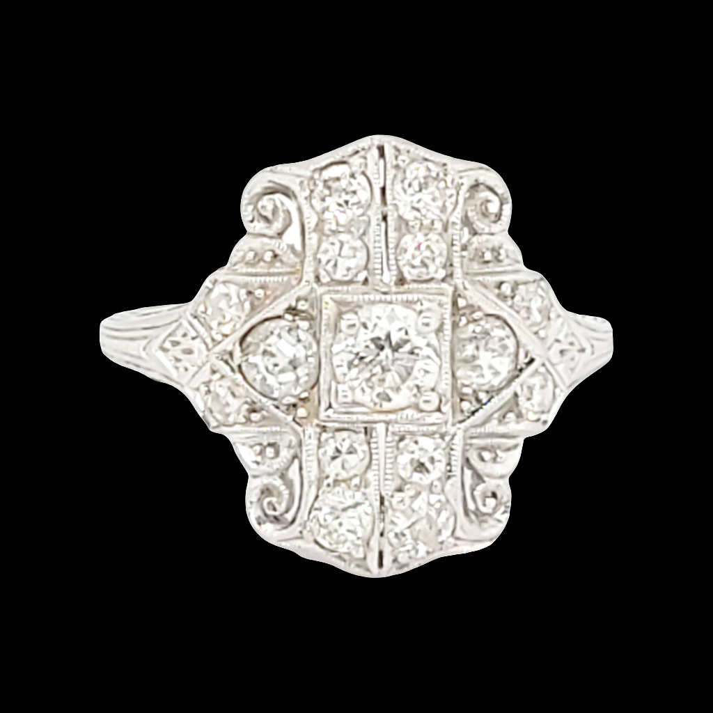 Pretty art deco diamond panel ring

SKU: 6774