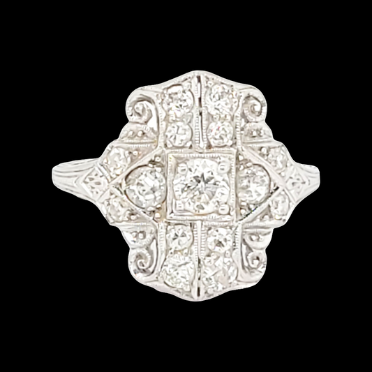 Pretty art deco diamond panel ring

SKU: 6774